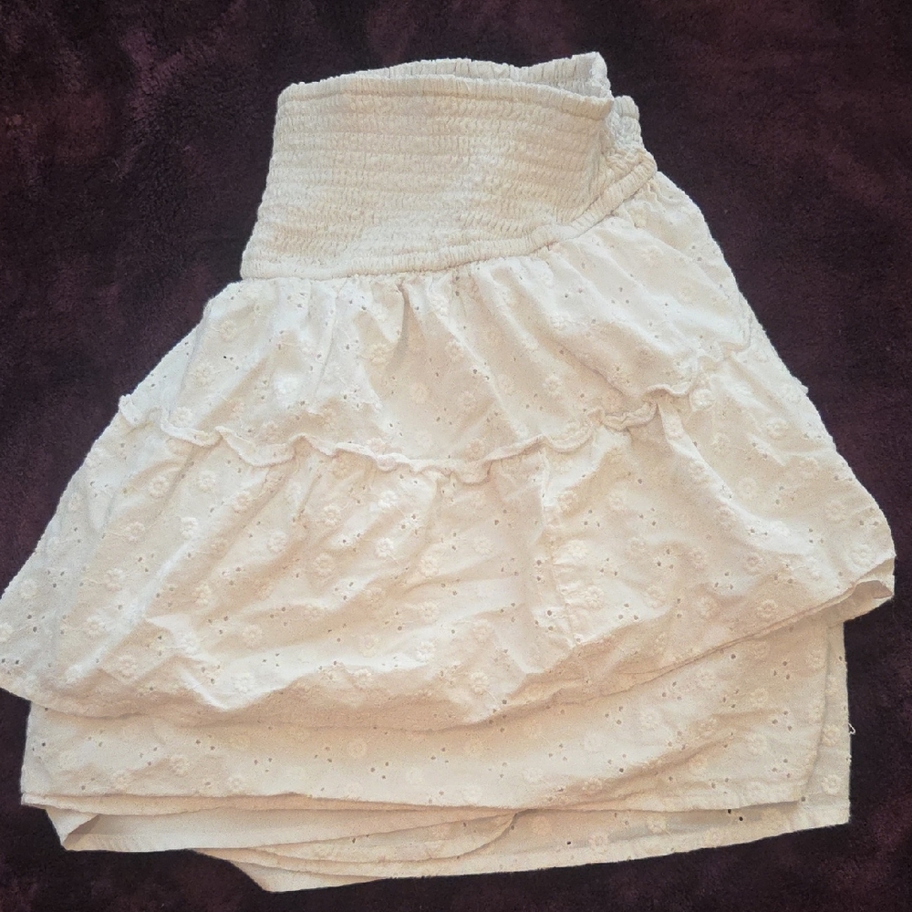 White Eyelet Tiered Skort Women's HOLLISTER